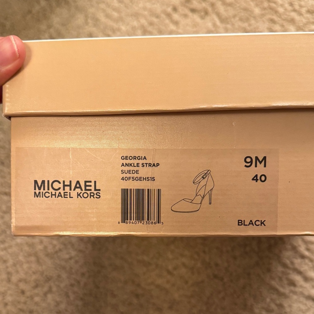 Michael Kors Black Suede Heels with Ankle Strap